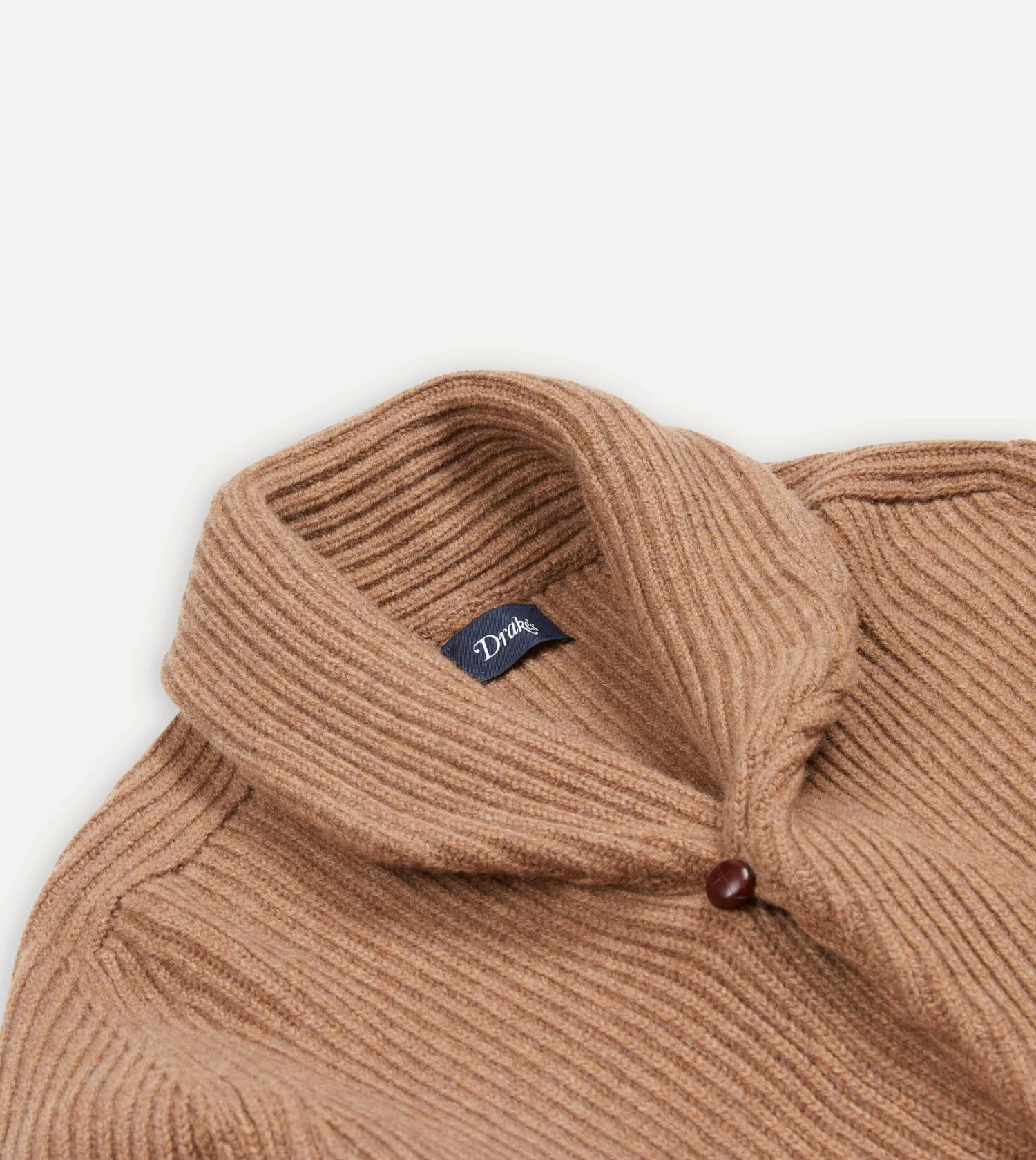 Camel Lambswool Shawl Collar Cardigan 6 Camel Lambswool Shawl Collar Cardigan - Image 4