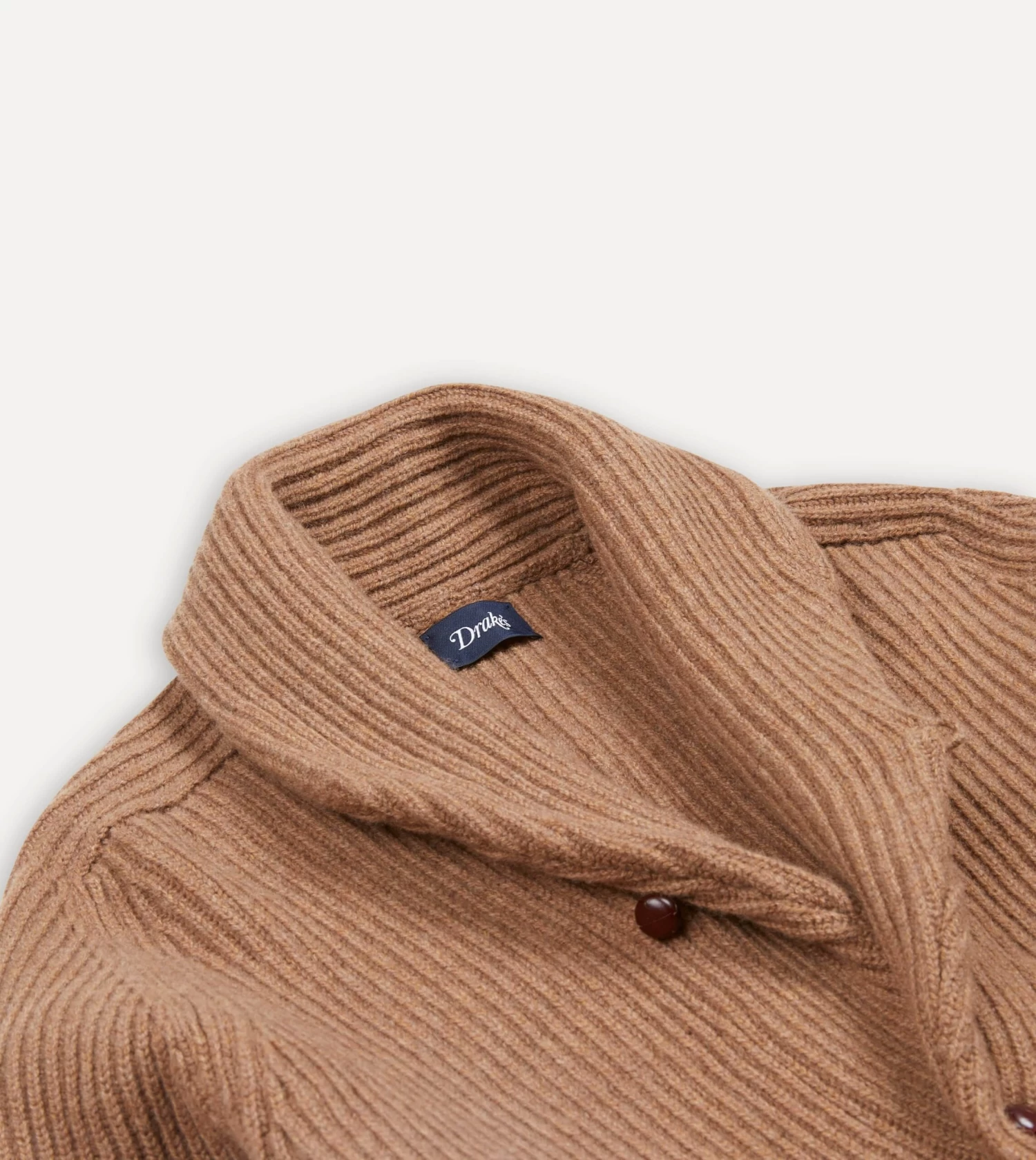 Camel Lambswool Shawl Collar Cardigan 5 Camel Lambswool Shawl Collar Cardigan - Image 3