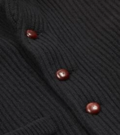 Black Lambswool Shawl Collar Cardigan -Drakes Shop DR2A3E20818 03100 5