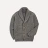 Grey Lambswool Shawl Collar Cardigan -Drakes Shop DR2A3E20818 04600 1