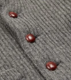 Grey Lambswool Shawl Collar Cardigan -Drakes Shop DR2A3E20818 04600 5