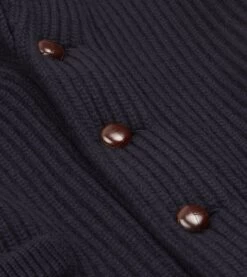 Navy Cashmere Shawl Collar Cardigan -Drakes Shop DR2A3E90084 01250 5