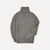 Grey Lambswool Submariner Roll Neck Jumper -Drakes Shop DR2A3F20817 04600 1