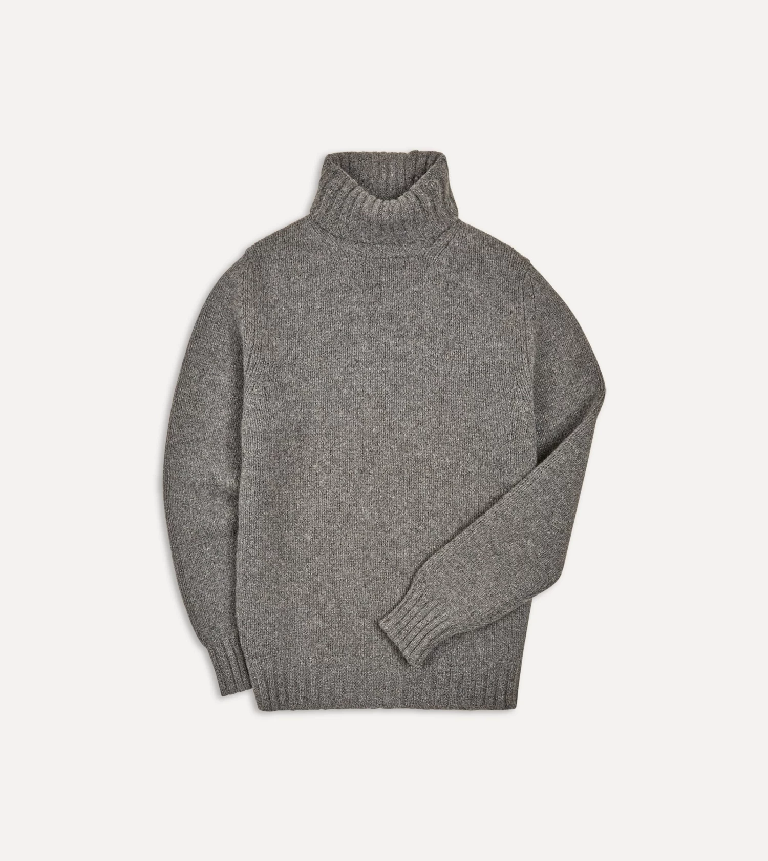 Grey Lambswool Submariner Roll Neck Jumper 3 Grey Lambswool Submariner Roll Neck Jumper