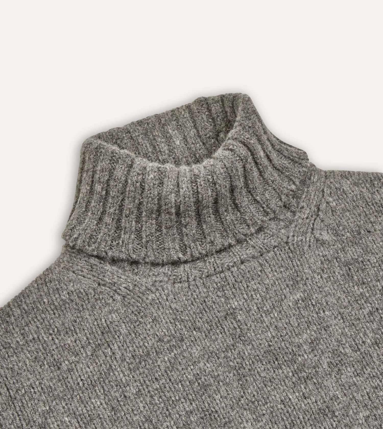 Grey Lambswool Submariner Roll Neck Jumper 5 Grey Lambswool Submariner Roll Neck Jumper - Image 3