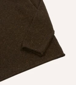 Brown Marl Mohair Wool Mock Neck Jumper -Drakes Shop DR2A3F22564 02300 4