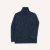 Blue Marl Mohair Wool Mock Neck Jumper -Drakes Shop DR2A3F22564 03200 1