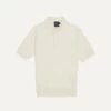 Ecru Knitted Linen-Cotton Short-Sleeve Polo Shirt