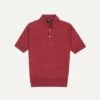 Pink Knitted Linen-Cotton Short-Sleeve Polo Shirt 1 Pink Knitted Linen-Cotton Short-Sleeve Polo Shirt -Drakes Shop DR2A3G21275 09990 1