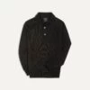 Black Merino Wool Knitted Polo -Drakes Shop DR2A3H21507 06100 1