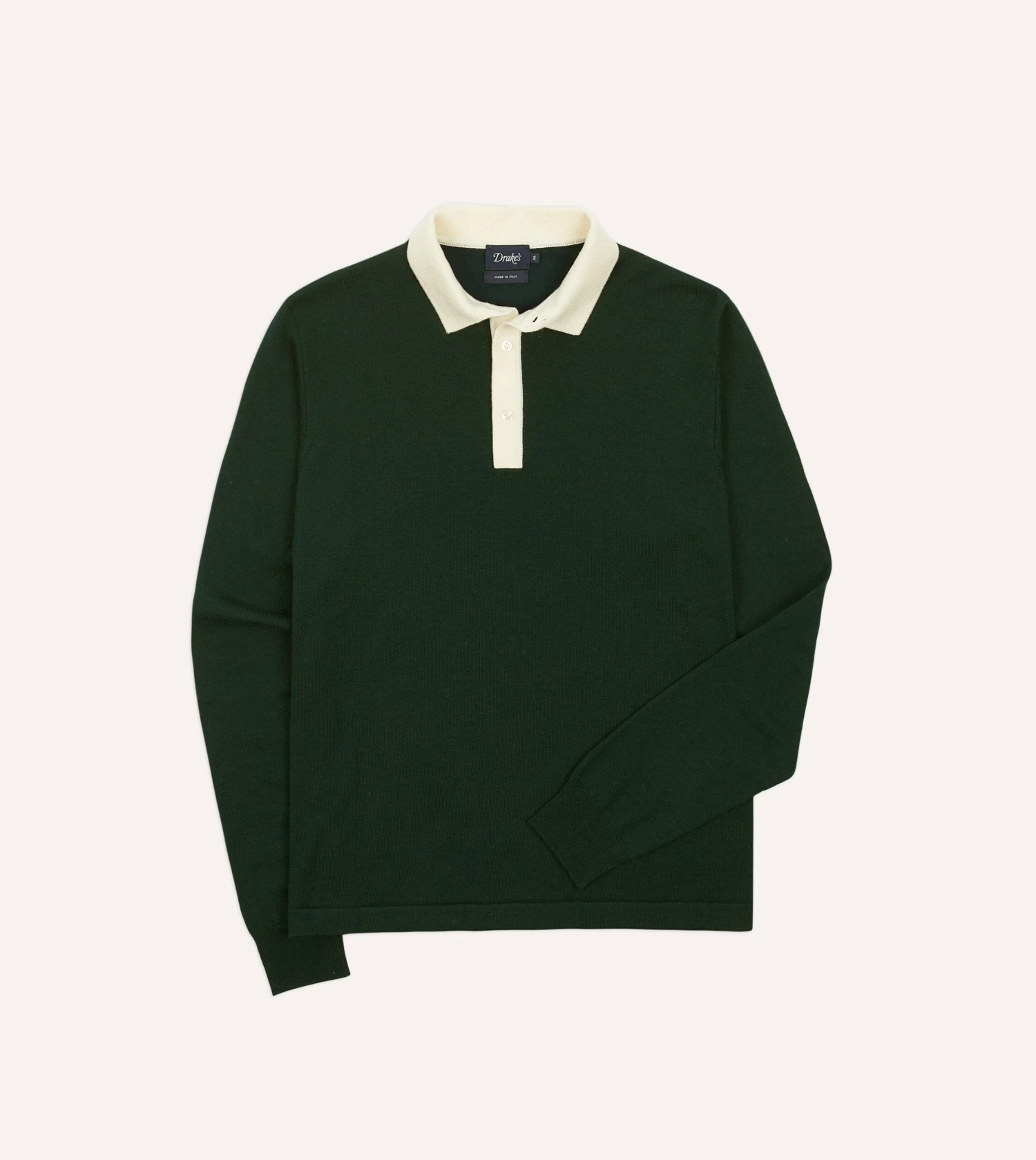Green Merino Wool Knitted Rugby Shirt 3 Green Merino Wool Knitted Rugby Shirt