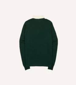 Green Merino Wool Knitted Rugby Shirt 12 Green Merino Wool Knitted Rugby Shirt -Drakes Shop DR2A3H23535 02400 5
