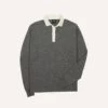 Grey Merino Wool Knitted Rugby Shirt -Drakes Shop DR2A3H23535 03600 1