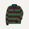 Green And Red Linen Cotton Knitted Rugby Shirt -Drakes Shop DR2A3H24022 01402 1