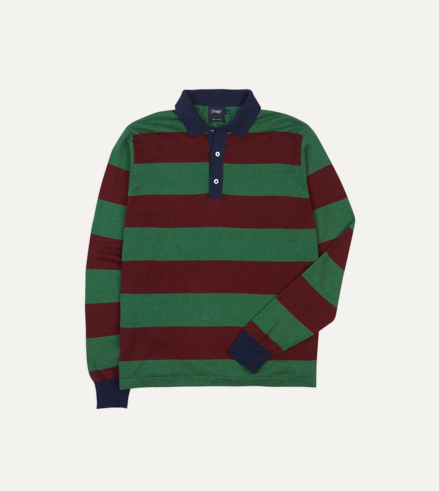 Green And Red Linen Cotton Knitted Rugby Shirt 3 Green And Red Linen Cotton Knitted Rugby Shirt
