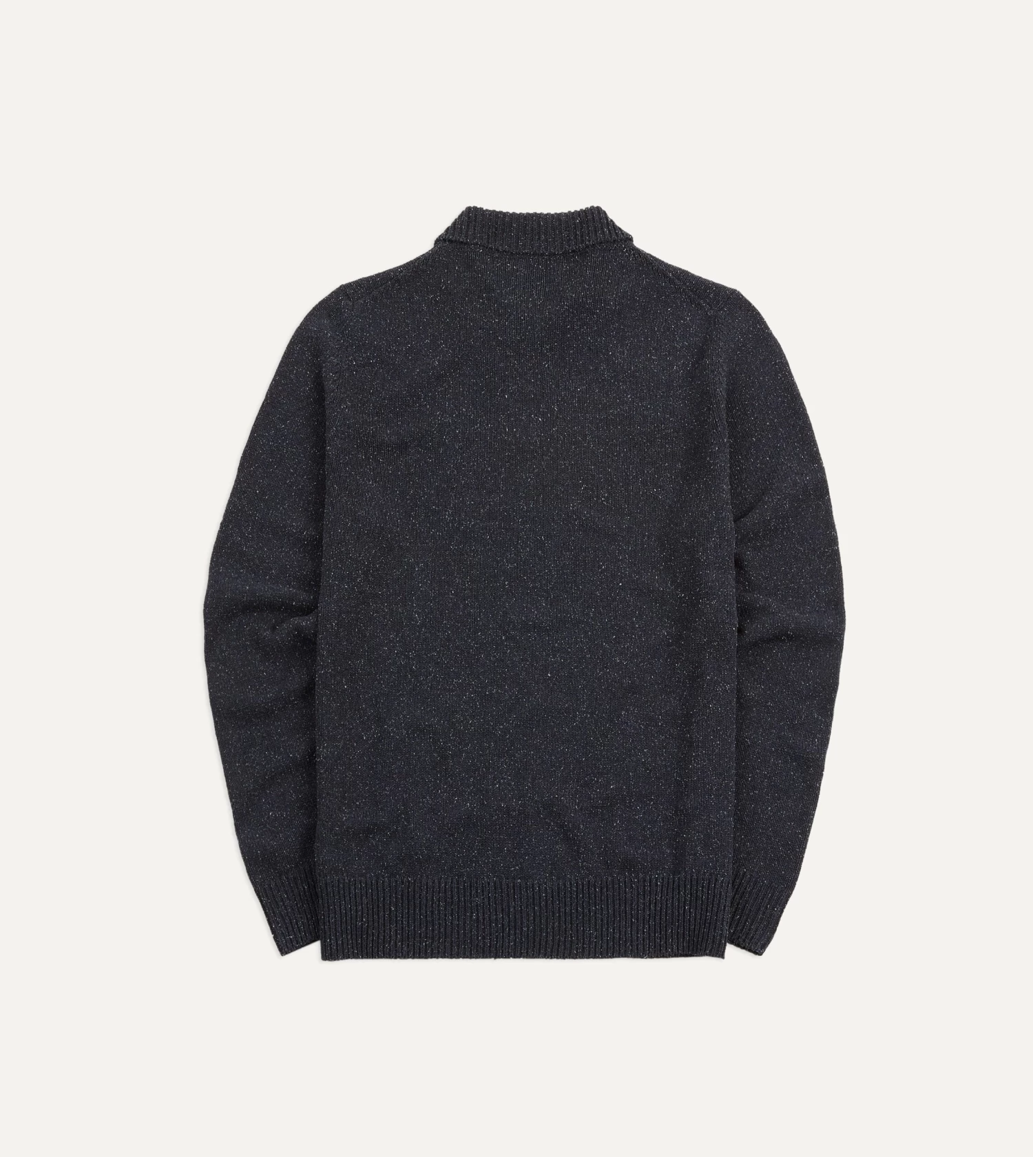 Navy Flecked Silk Ribbed Integral Collar Jumper 5 Navy Flecked Silk Ribbed Integral Collar Jumper - Image 3