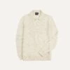 Ecru Silk Ribbed Integral Collar Jumper -Drakes Shop DR2A3I23050 02001 01