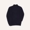Navy Brushed Shetland Mock Neck Jumper -Drakes Shop DR2A3L23532 01250 1