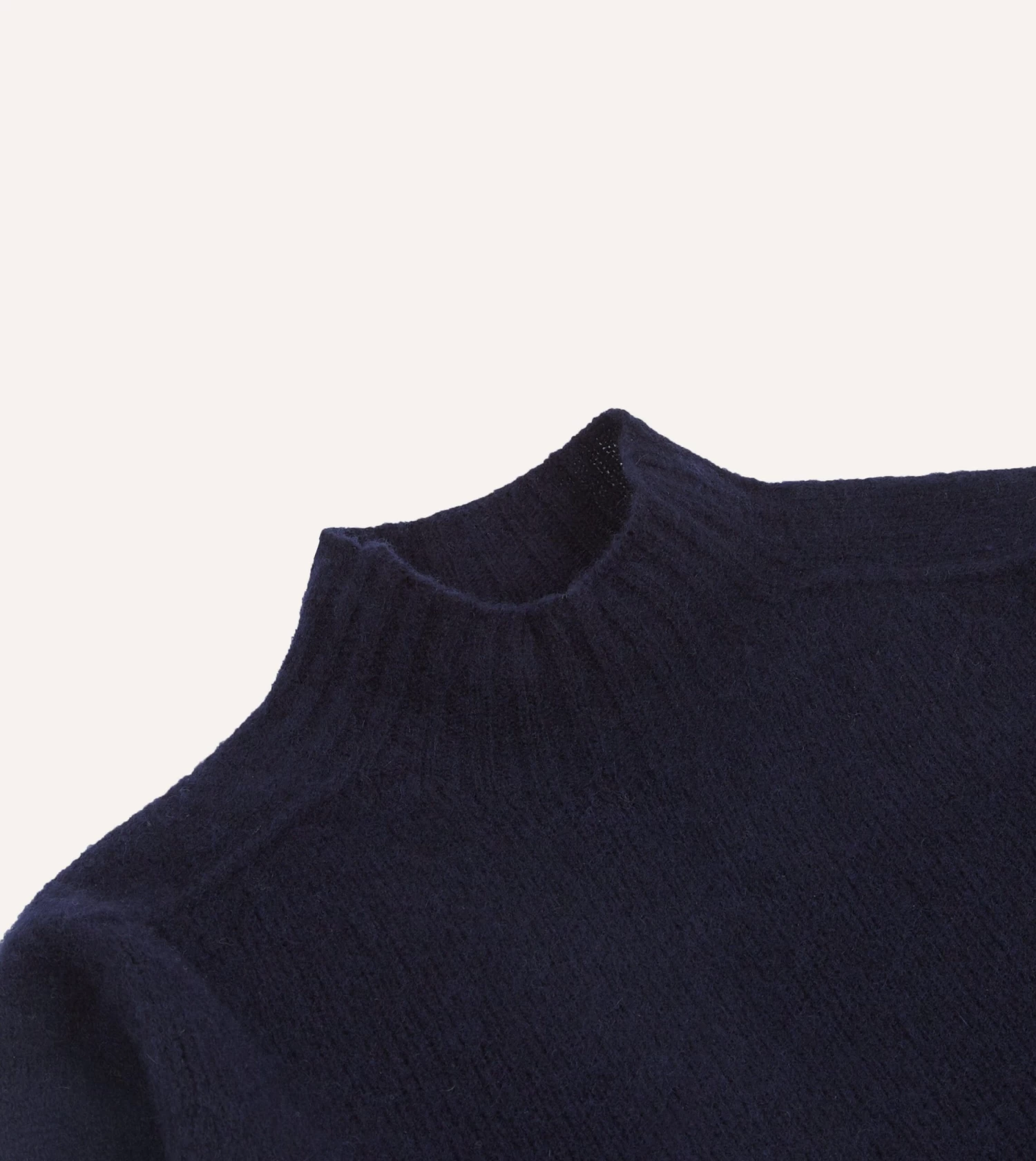 Navy Brushed Shetland Mock Neck Jumper 5 Navy Brushed Shetland Mock Neck Jumper - Image 3