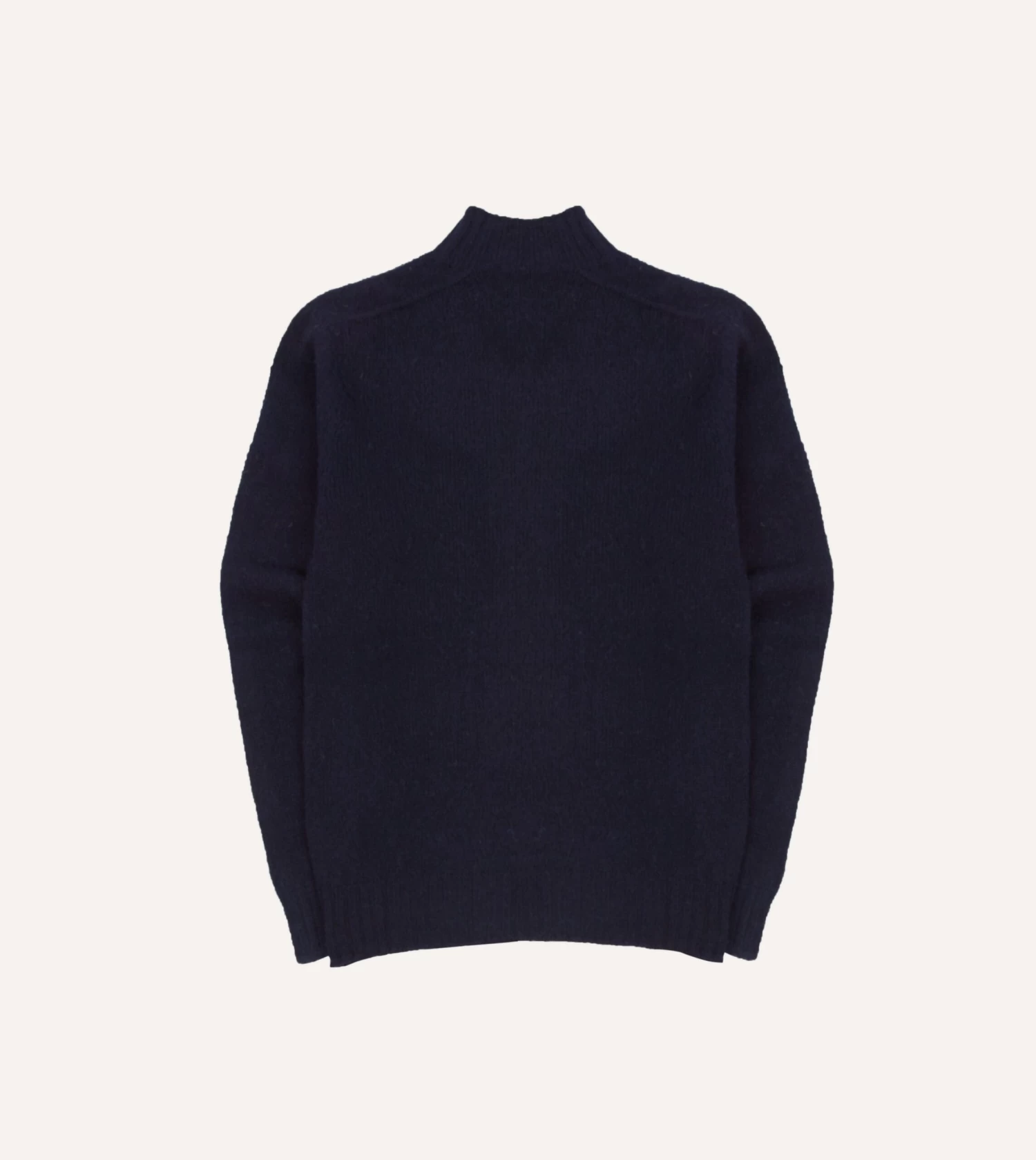 Navy Brushed Shetland Mock Neck Jumper 8 Navy Brushed Shetland Mock Neck Jumper - Image 6