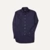 Navy Cotton Flannel Button-Down Shirt -Drakes Shop DR2A4A21792 03250 1