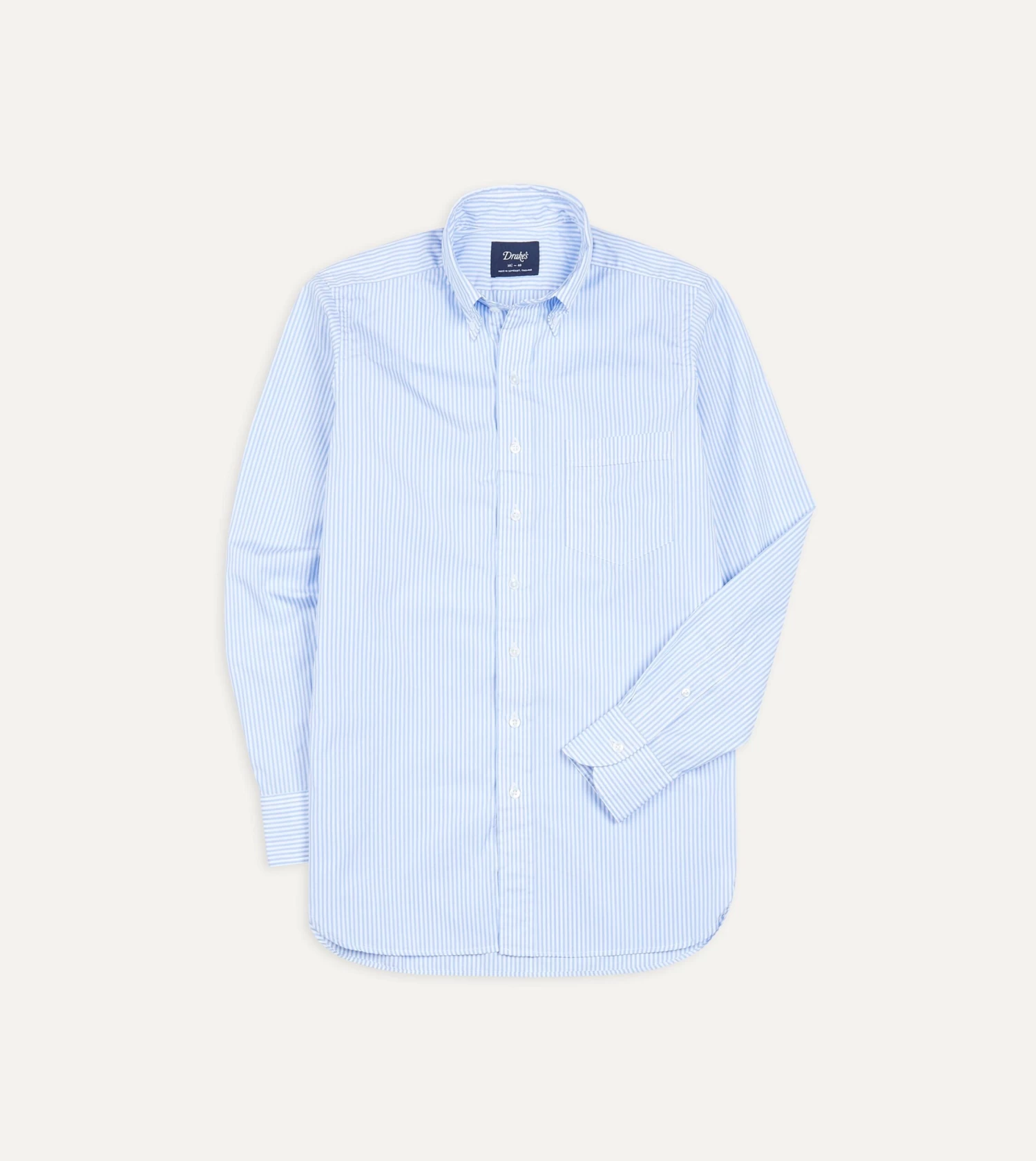Light Blue Bengal Stripe Cotton Poplin Button-Down Shirt 3 Light Blue Bengal Stripe Cotton Poplin Button-Down Shirt