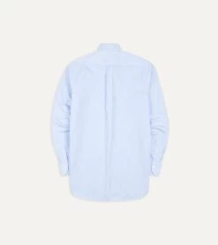 Light Blue Bengal Stripe Cotton Poplin Button-Down Shirt 9 Light Blue Bengal Stripe Cotton Poplin Button-Down Shirt -Drakes Shop DR2A4A21793 02203 5