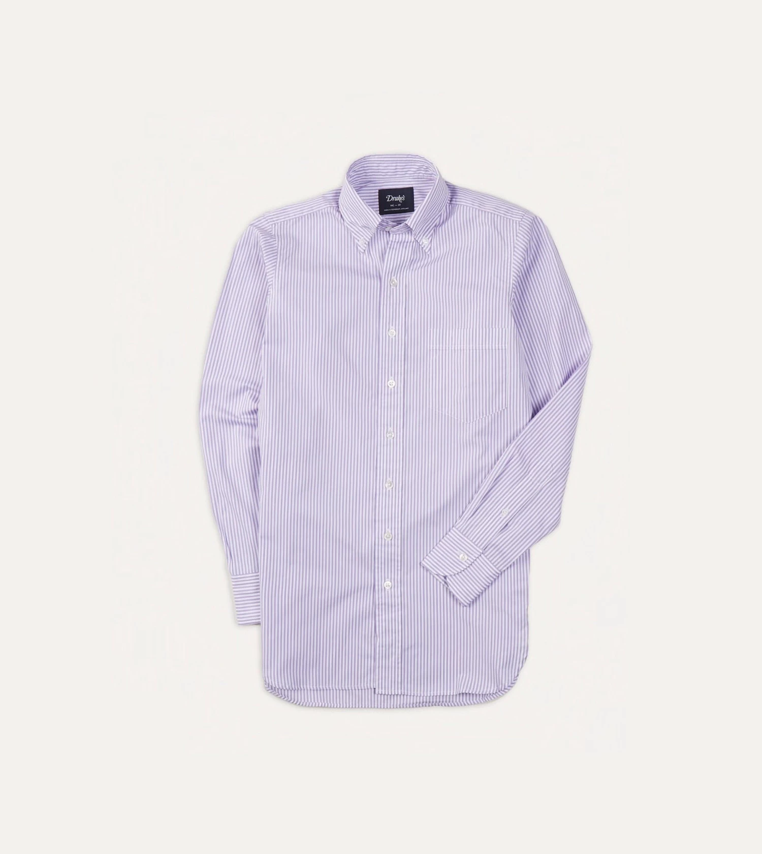 Purple Bengal Stripe Cotton Poplin Button-Down Shirt 3 Purple Bengal Stripe Cotton Poplin Button-Down Shirt