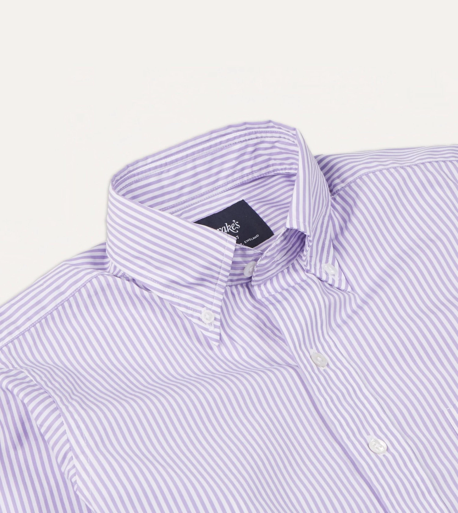 Purple Bengal Stripe Cotton Poplin Button-Down Shirt 5 Purple Bengal Stripe Cotton Poplin Button-Down Shirt - Image 3