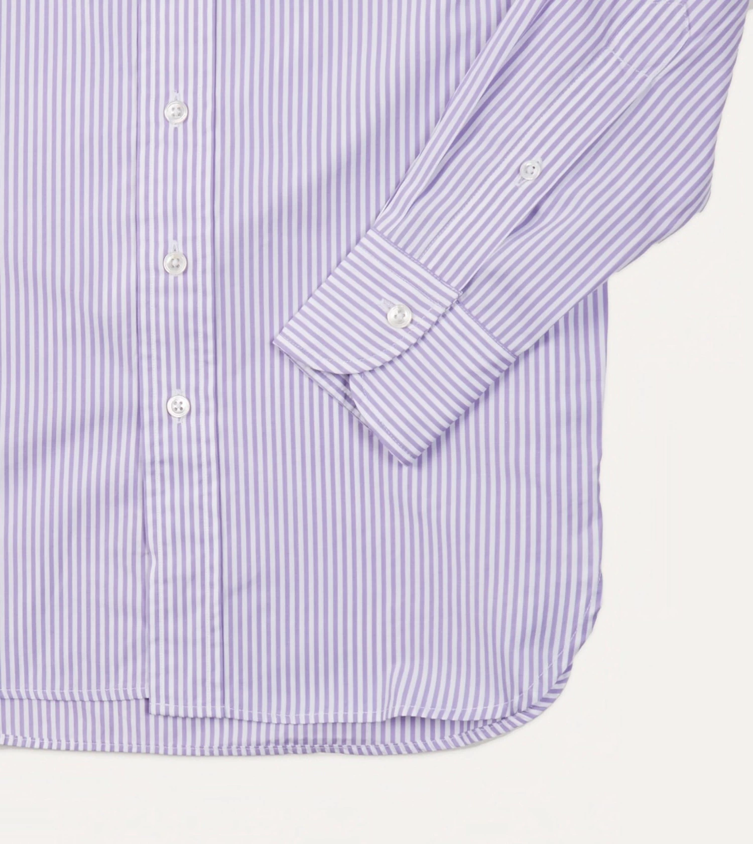 Purple Bengal Stripe Cotton Poplin Button-Down Shirt 6 Purple Bengal Stripe Cotton Poplin Button-Down Shirt - Image 4