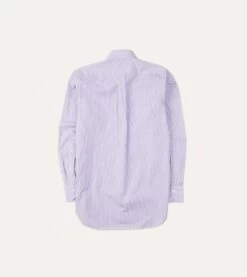 Purple Bengal Stripe Cotton Poplin Button-Down Shirt 11 Purple Bengal Stripe Cotton Poplin Button-Down Shirt -Drakes Shop DR2A4A21793 05900 5