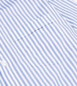 Blue Bengal Stripe Cotton Poplin Button-Down Shirt -Drakes Shop DR2A4A21796 02202 4