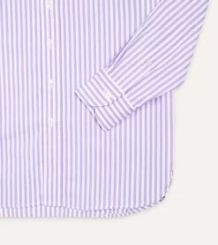 Lilac Bengal Stripe Cotton Poplin Button-Down Shirt -Drakes Shop DR2A4A21796 06902 5