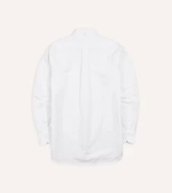 White Oxford Cotton Cloth Button-Down Shirt 9 White Oxford Cotton Cloth Button-Down Shirt -Drakes Shop DR2A4A21843 01000 5 LR