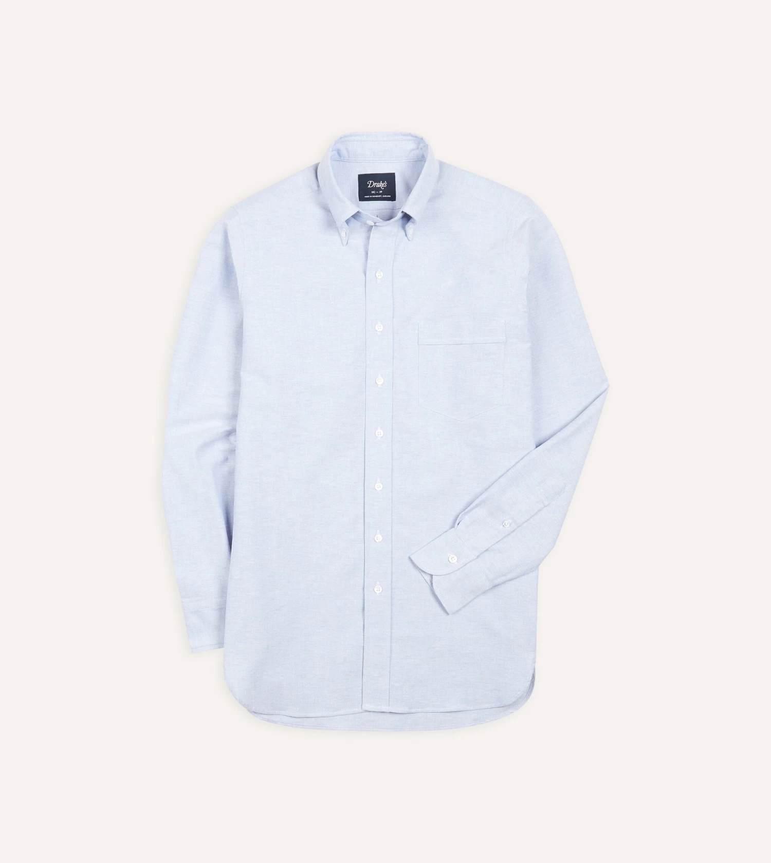 Mid-Blue Cotton Oxford Cloth Button-Down Shirt 3 Mid-Blue Cotton Oxford Cloth Button-Down Shirt