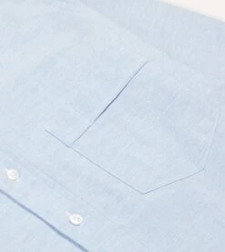 Ice Blue Cotton Oxford Cloth Button-Down Shirt -Drakes Shop DR2A4A21843 05200 4 LR