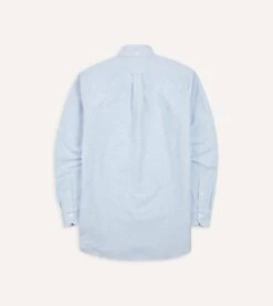 Ice Blue Cotton Oxford Cloth Button-Down Shirt -Drakes Shop DR2A4A21843 05200 5 LR