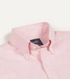 Bright Pink Cotton Oxford Cloth Button-Down Shirt -Drakes Shop DR2A4A21843 06990 3