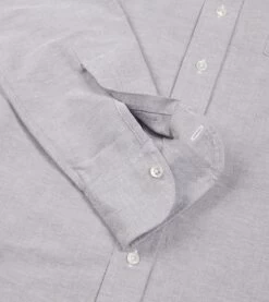 Grey Cotton Oxford Cloth Button-Down Shirt -Drakes Shop DR2A4A21843 11600 5