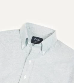 Green Cotton Oxford Cloth Button-Down Shirt -Drakes Shop DR2A4A21843 12400 3