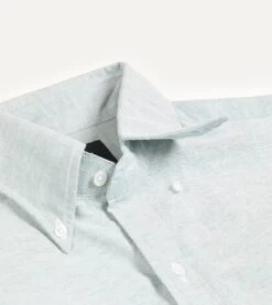 Green Cotton Oxford Cloth Button-Down Shirt -Drakes Shop DR2A4A21843 12400 4