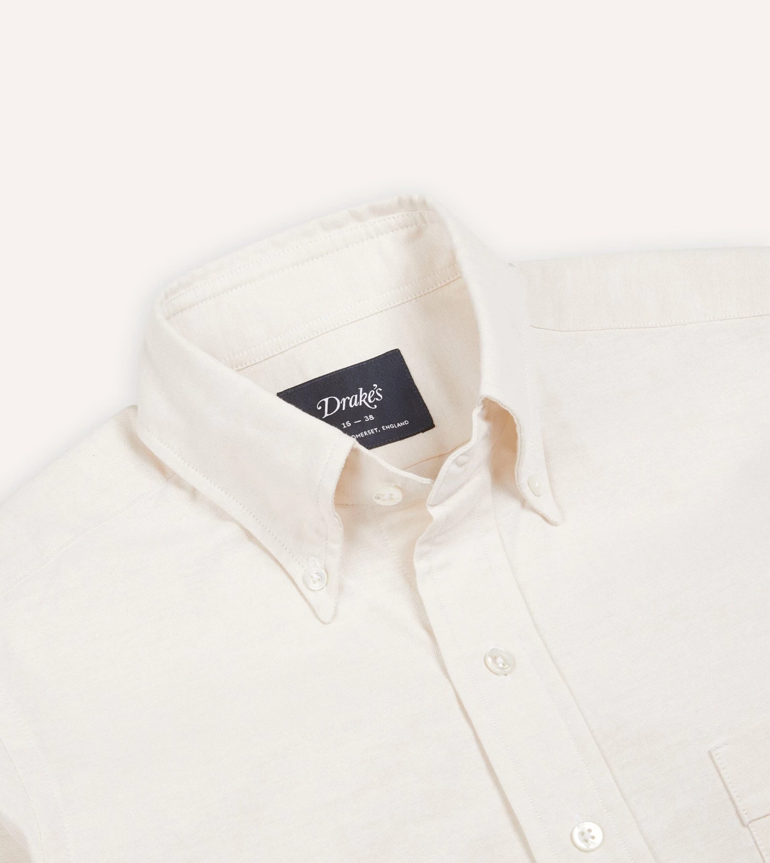 Cream Cotton Oxford Cloth Button-Down Shirt 6 Cream Cotton Oxford Cloth Button-Down Shirt - Image 4