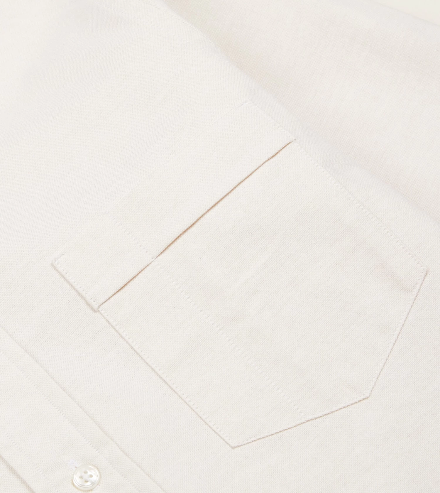 Cream Cotton Oxford Cloth Button-Down Shirt 7 Cream Cotton Oxford Cloth Button-Down Shirt - Image 5