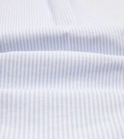 Light Blue Ticking Stripe Cotton Oxford Cloth Button-Down Shirt -Drakes Shop DR2A4A21844 01202 2 LR
