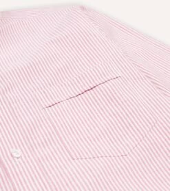 Pink Ticking Stripe Cotton Oxford Cloth Button-Down Shirt 10 Pink Ticking Stripe Cotton Oxford Cloth Button-Down Shirt -Drakes Shop DR2A4A21844 09902 4 LR