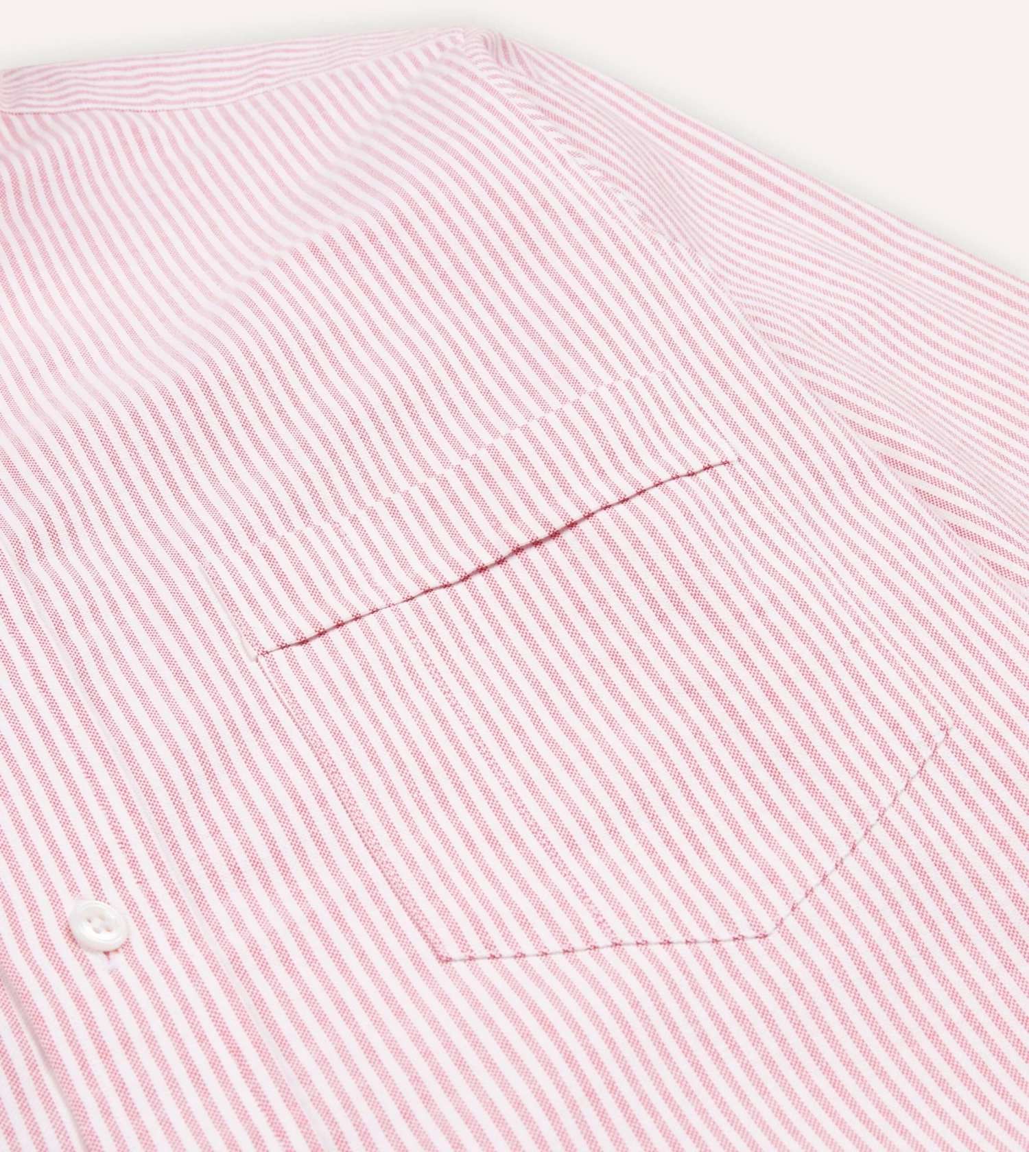 Pink Ticking Stripe Cotton Oxford Cloth Button-Down Shirt 6 Pink Ticking Stripe Cotton Oxford Cloth Button-Down Shirt - Image 4
