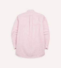 Pink Ticking Stripe Cotton Oxford Cloth Button-Down Shirt 11 Pink Ticking Stripe Cotton Oxford Cloth Button-Down Shirt -Drakes Shop DR2A4A21844 09902 5 LR