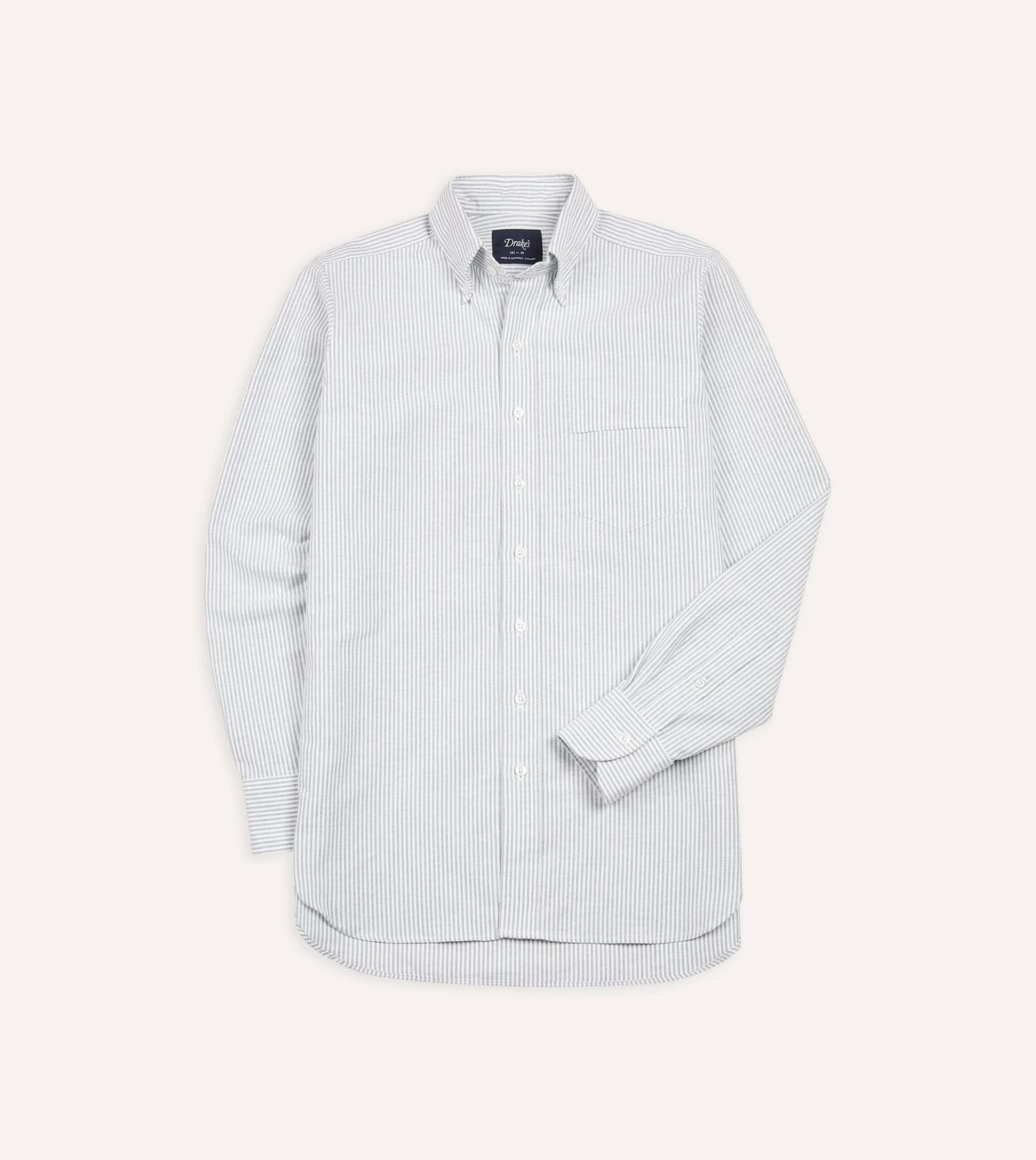 Light Green Ticking Stripe Cotton Oxford Cloth Button-Down Shirt 3 Light Green Ticking Stripe Cotton Oxford Cloth Button-Down Shirt