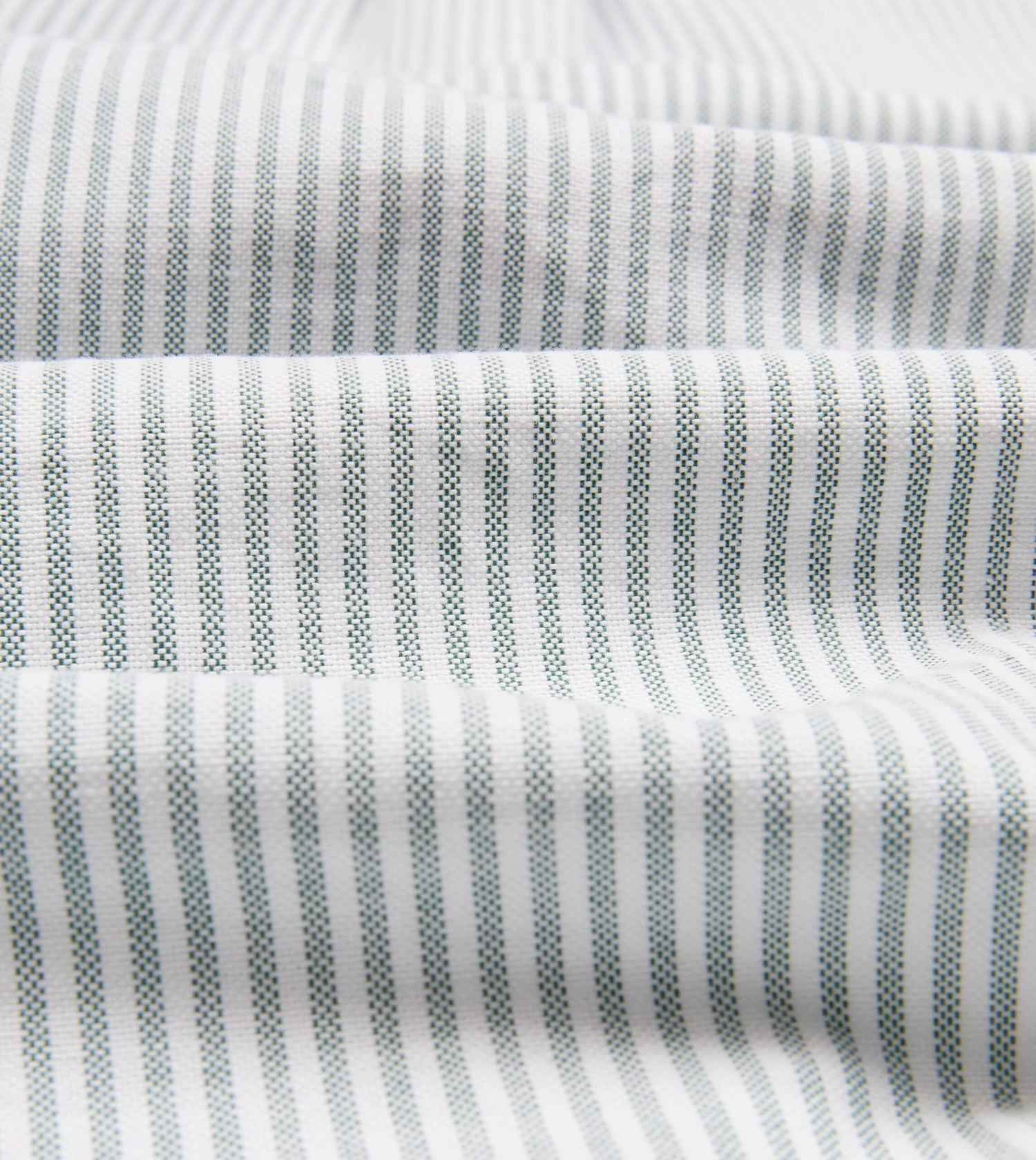 Light Green Ticking Stripe Cotton Oxford Cloth Button-Down Shirt 4 Light Green Ticking Stripe Cotton Oxford Cloth Button-Down Shirt - Image 2