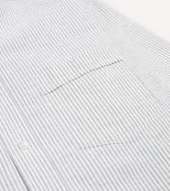 Light Green Ticking Stripe Cotton Oxford Cloth Button-Down Shirt 10 Light Green Ticking Stripe Cotton Oxford Cloth Button-Down Shirt -Drakes Shop DR2A4A21844 10402 4 LR